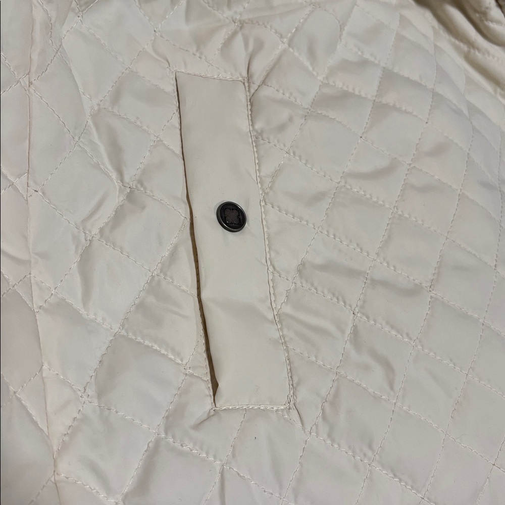 LIZ CLAIBORNE (XL) Quilted Reversible Vest Floral Patterned / Cream Lightweight - Picture 11 of 13